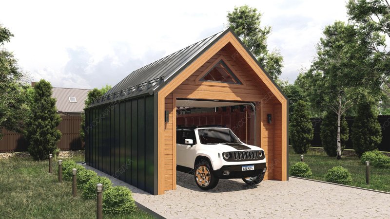 Гараж в стиле Барн на 1 авто Корякино