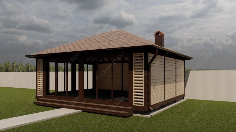 Застекленная беседка БАЛТИКА 7х6