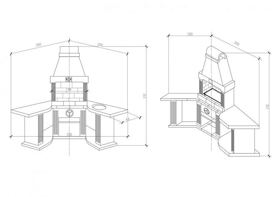Печь № 18 — Угловой комплекс с рабочим столом и мойкой
