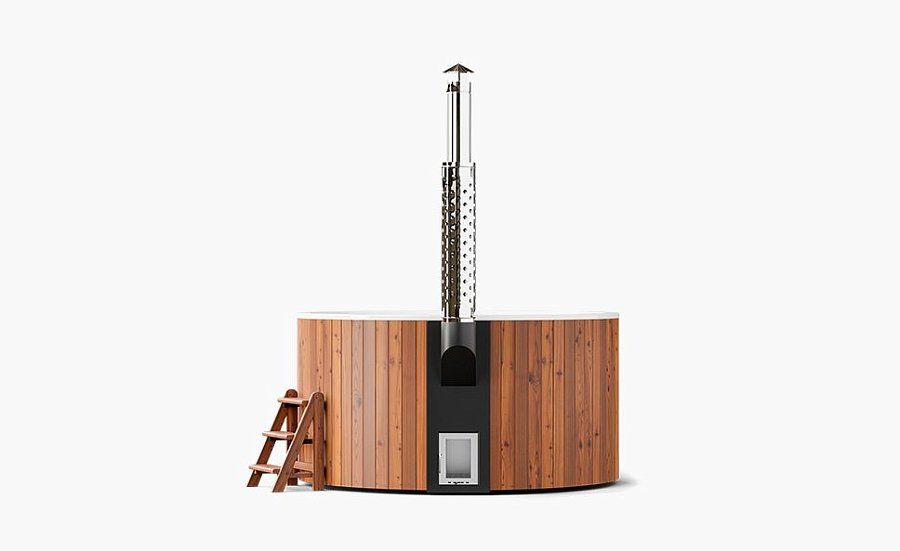 Композитная купель с отделкой из термодерева ELITE 220, сосна