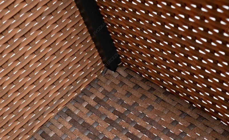 Кашпо для цветов большое плетеное из искусственного ротанга, цвет коричневый