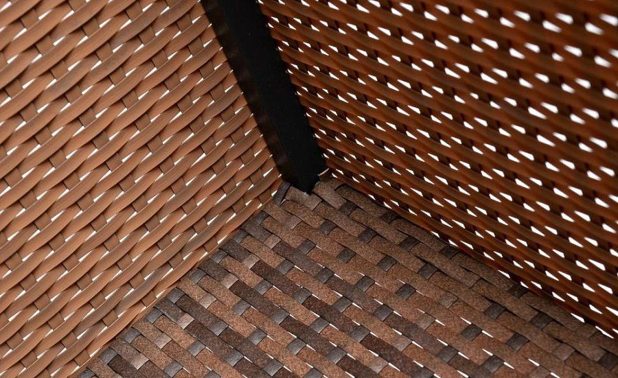 Кашпо для цветов большое плетеное из искусственного ротанга, цвет коричневый