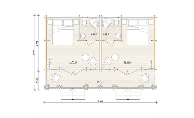 Гостевые дома из мини-бруса ДГ-11