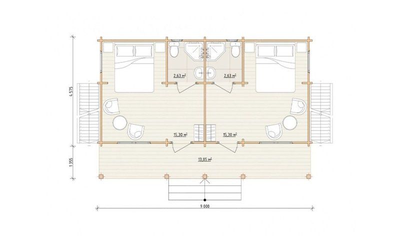 Гостевые дома из мини-бруса ДГ-17