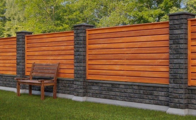 Забор №33 - горизонтальный шахматный