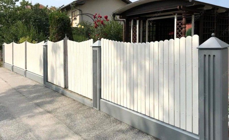 Забор №6 - шахматный волнистый