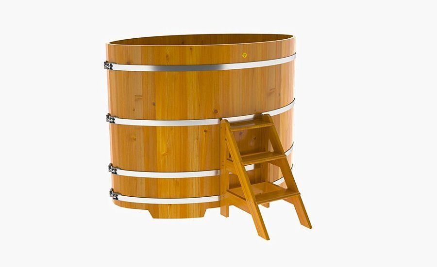 Купель овальная 1,12Х1,83 из лиственницы, высота 1400