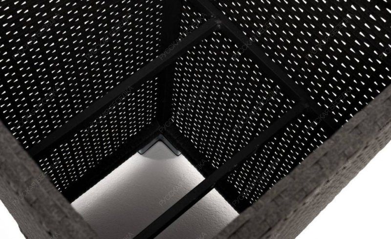 Кашпо для цветов плетеное из искусственного ротанга, цвет графит