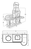 Печь № 10А — Барбекю меандр с рабочим столом (или мойкой)